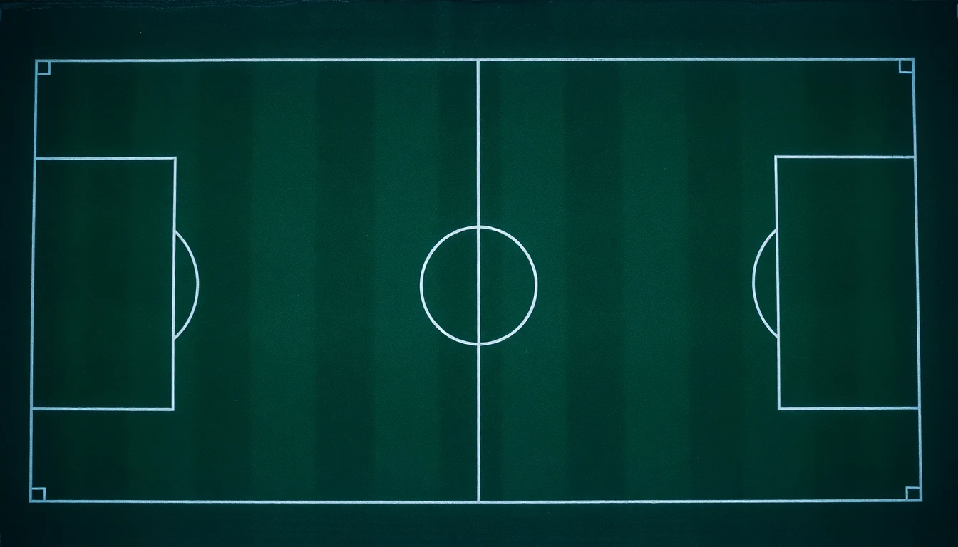 aerial top-down view of a green football pitch with white line markings
